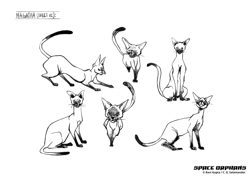 Magatha character design sheet 02, Space Orphans.