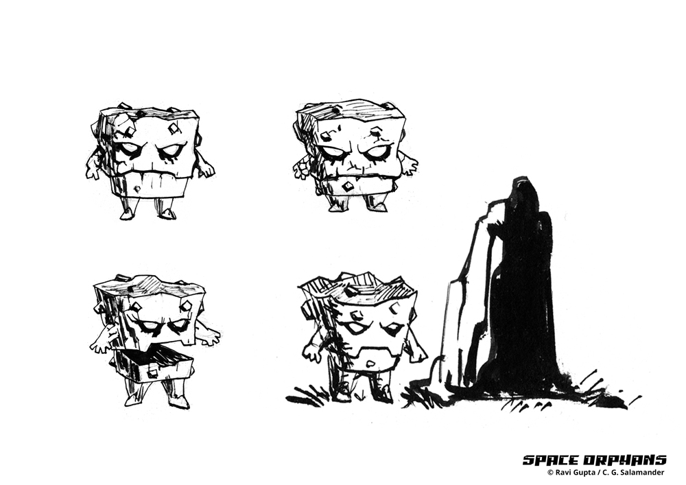 Meteorite character design, Space Orphans.